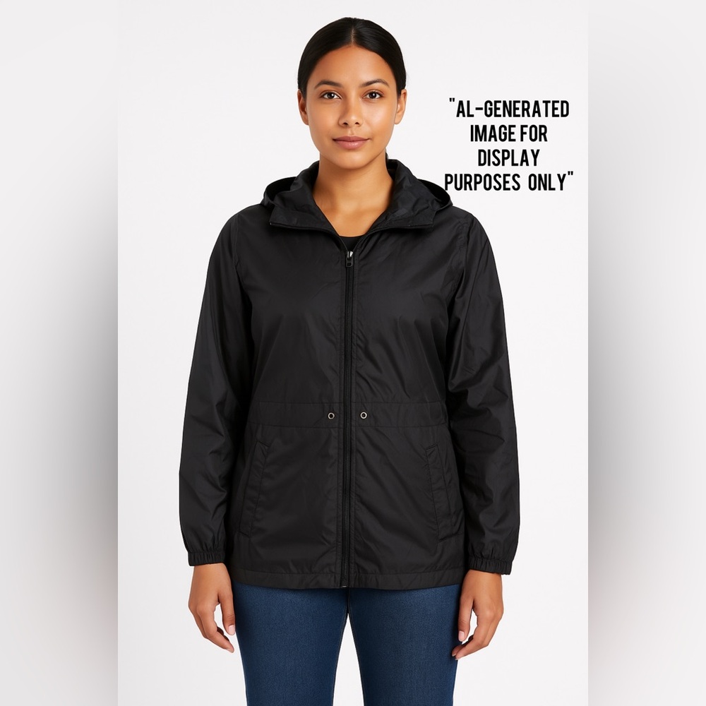 T&T WOMEN’S JACKET LIGHTWEIGHT, RAIN SIZE LARGE, COLOR BLACk